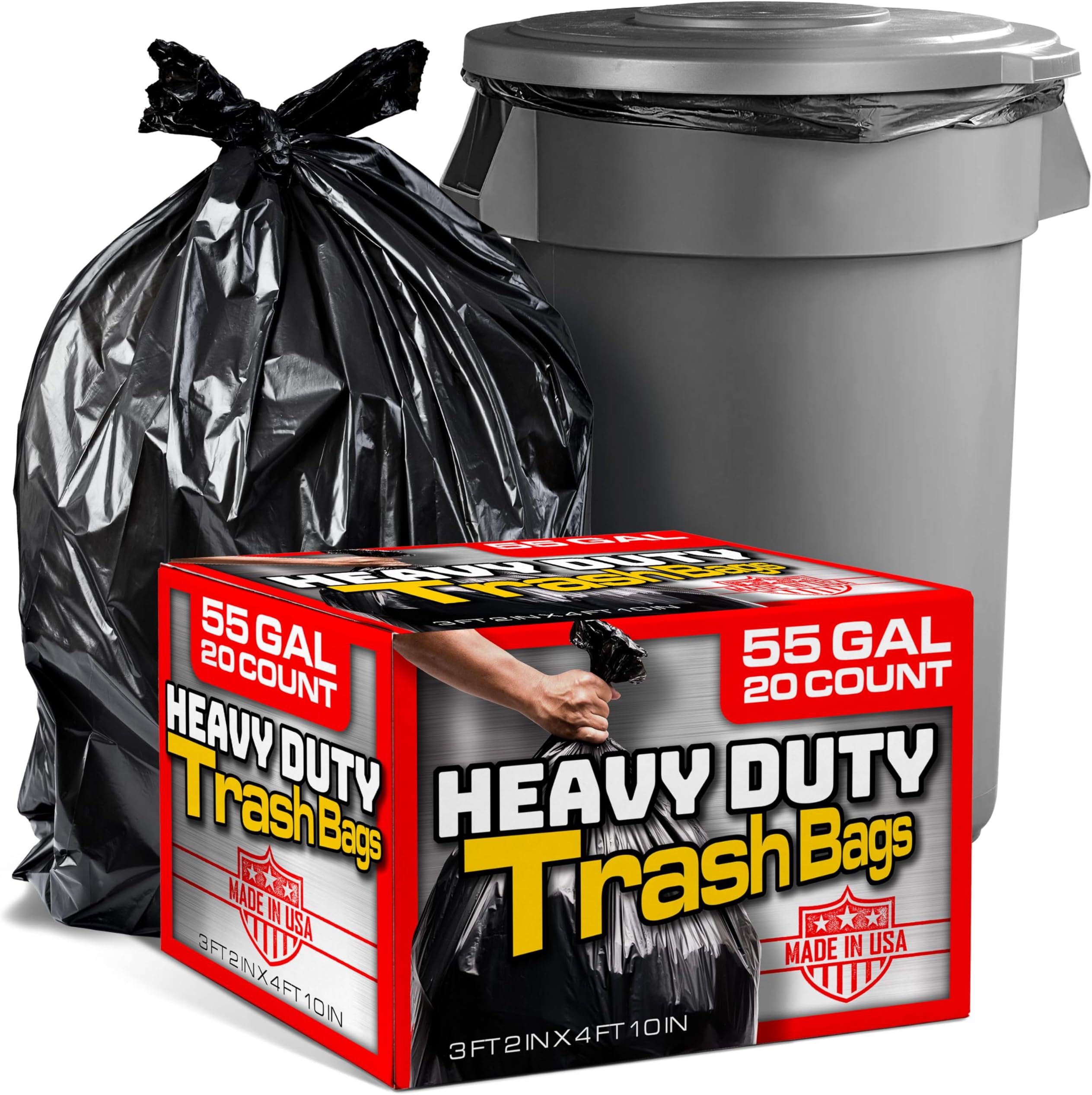 Husky HKK55030B True Tie 55Gallon Drum Liners, 30Count