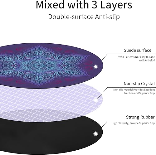 Miniatura 4 de Esterilla de yoga redonda de pilates de meditación, alfombrilla de yoga grande de gamuza de lujo, base antideslizante de goma natural es adecuada
