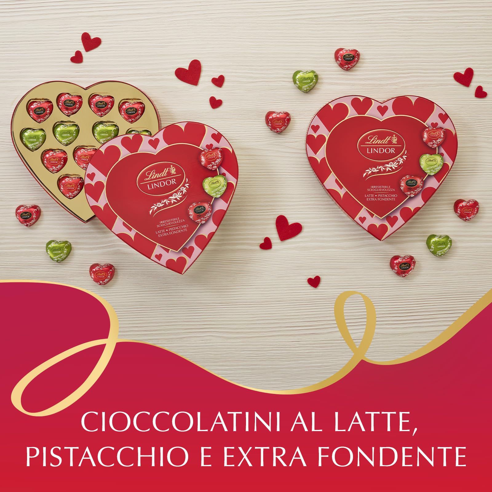 Lindt San Valentino Scatola Regalo a Forma di Cuore Assortita con cioccolatini Lindor, Formato 178 g