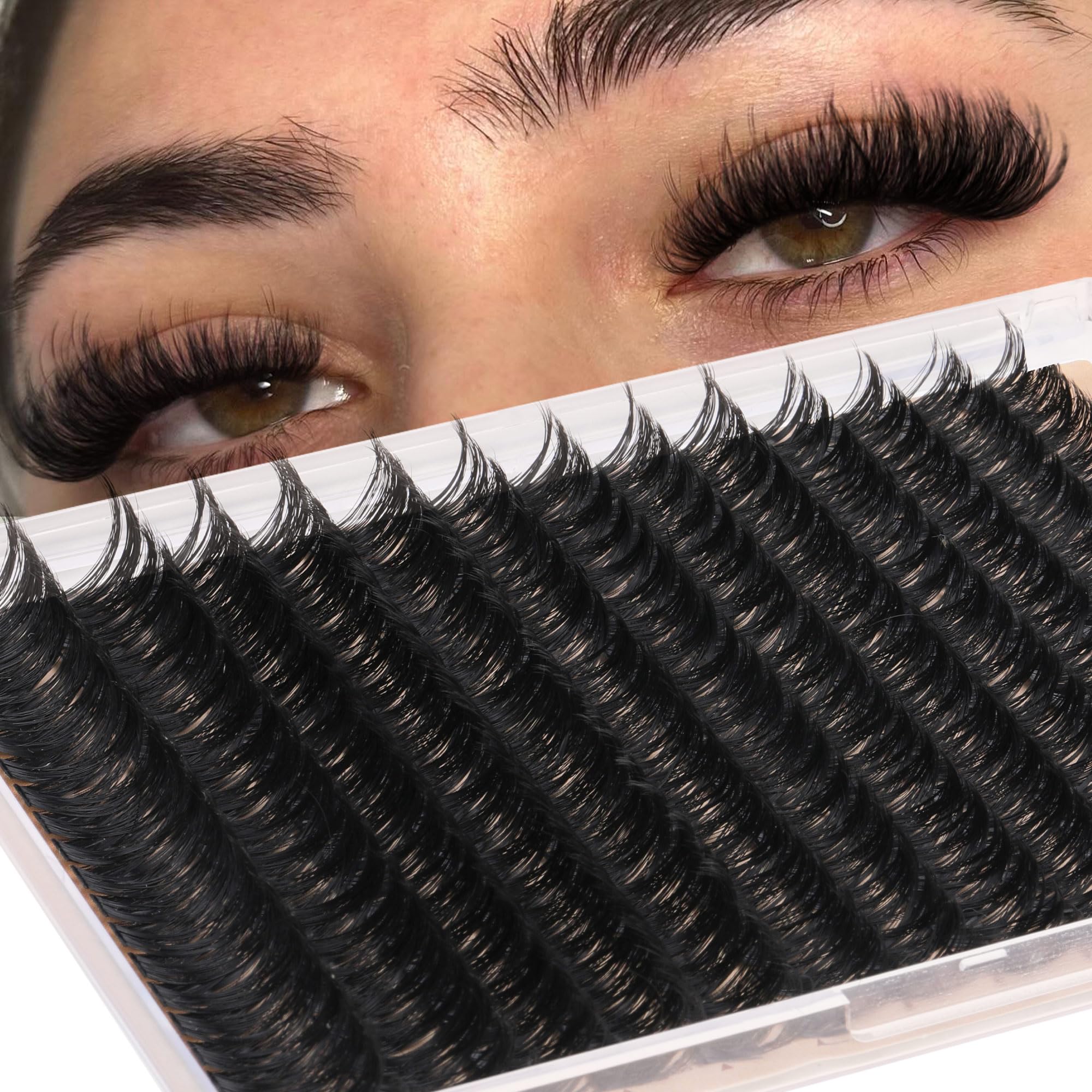 Amazon.com: Focipeysa Black Eyelash Clusters Fluffy 100D Eyelash ...
