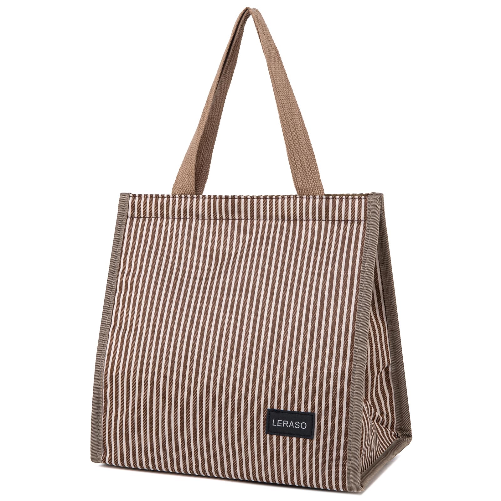 Insulated Lunch Bag for Work 10 2x5 9x10 2 Oxford Waterproof Striped Canvas Tote Bag