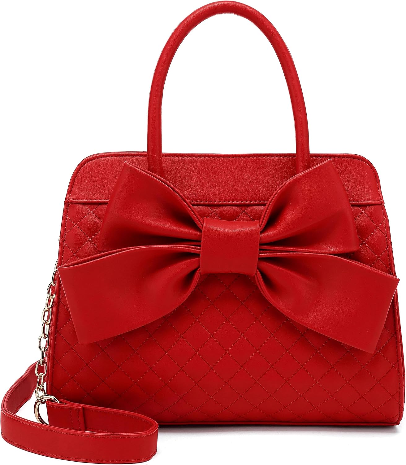 Scarleton Purses for Women, Bow Quilted Handbags Purse, Vintage Faux Leather Crossbody Bags for Women w/Chain Strap, H1048 Scarleton Purses for Women, Bow Quilted Handbags Purse, Vintage Faux Leather Crossbody Bags for Women w/Chain Strap, H1048