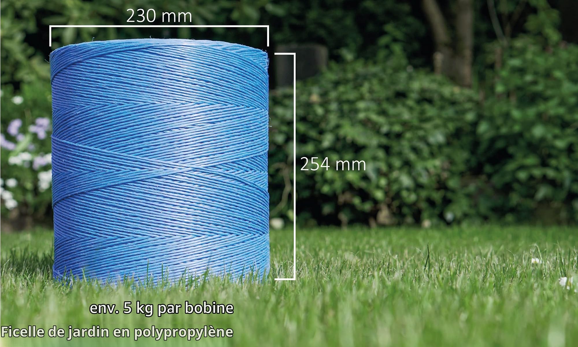 Corde multi-usages en polypropylène - Longueur : 3000 m - Diamètre : 2-3 mm - Pour la maison, le jardin, l'extérieur, le bricolage