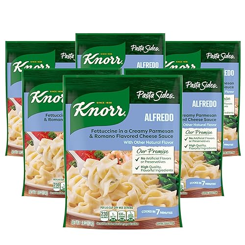 Knorr Guarnición de pasta para deliciosas guarniciones rápidas de pasta Alfredo Fettuccine sin sabores artificiales, sin conservantes, sin MSG