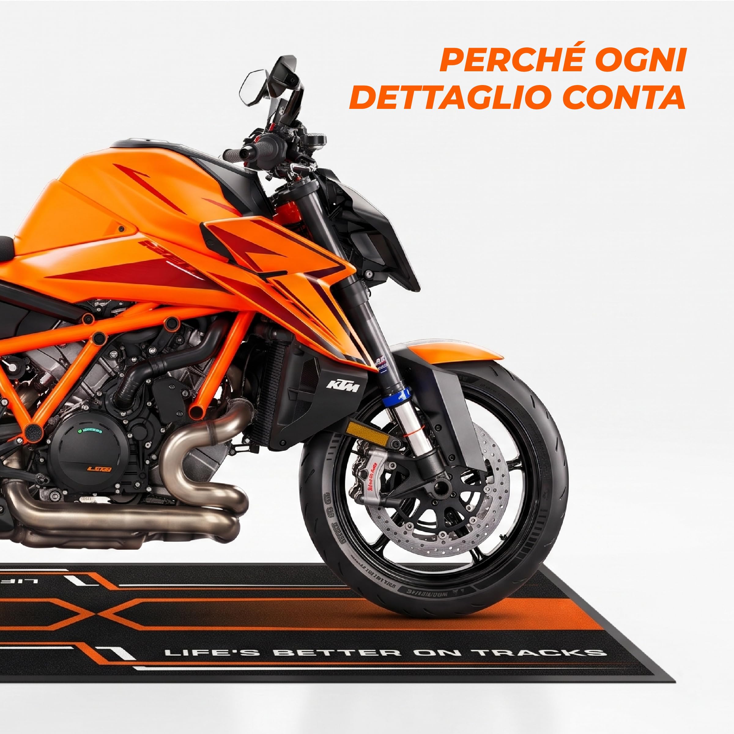 Tappeto Moto SIXTEN 95x200 - Tappeto Ambientale Moto - per i Paddock e il Garage - Lavabile ed Ecologico