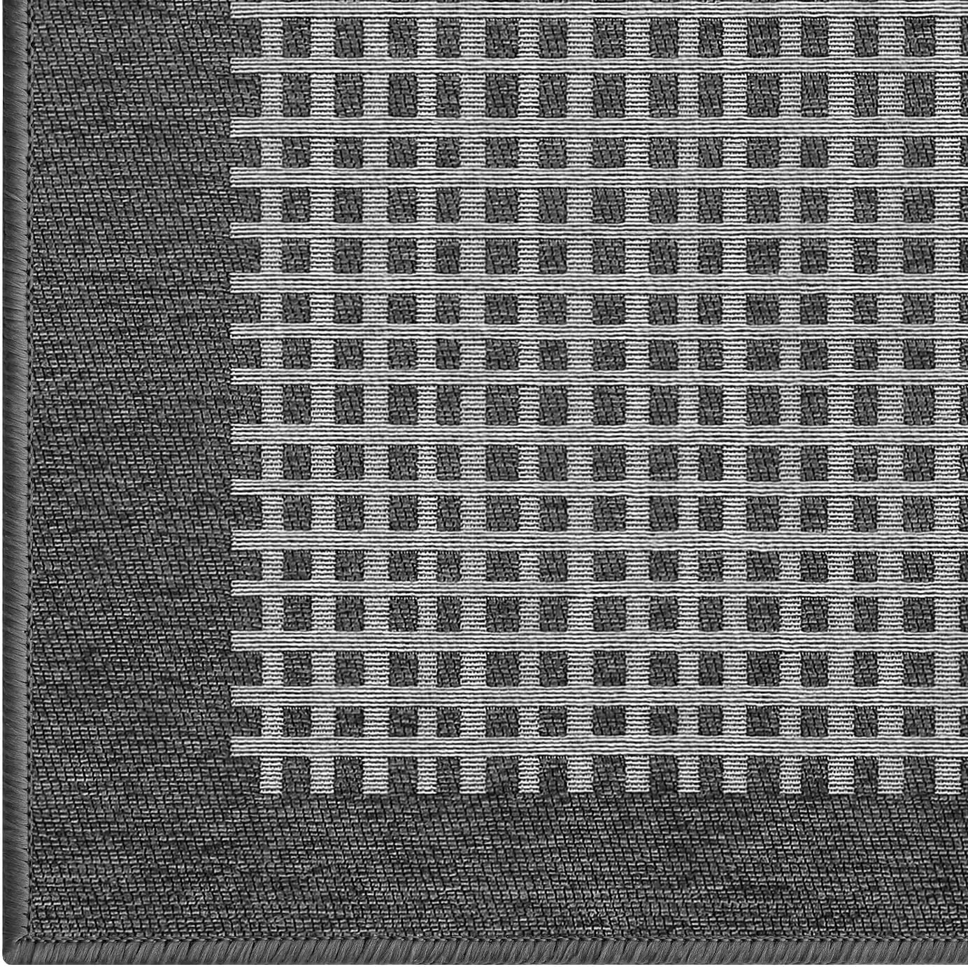 LUMI Inside Door Mat for Entry 30''x48'', Absorbent, Dirt Trapper, Low Profile Thin, Non Slip Mats with Rubber Backing, Ideal for Indoor, High Traffic, Garage, Entrance, Checkered Grey