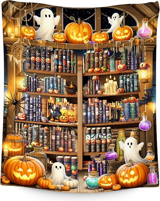 Halloween Blankets and Throws, Book Blanket for Book Lovers, Gifts for Kids, Soft Fleece Throw for Girls, 30"x40"