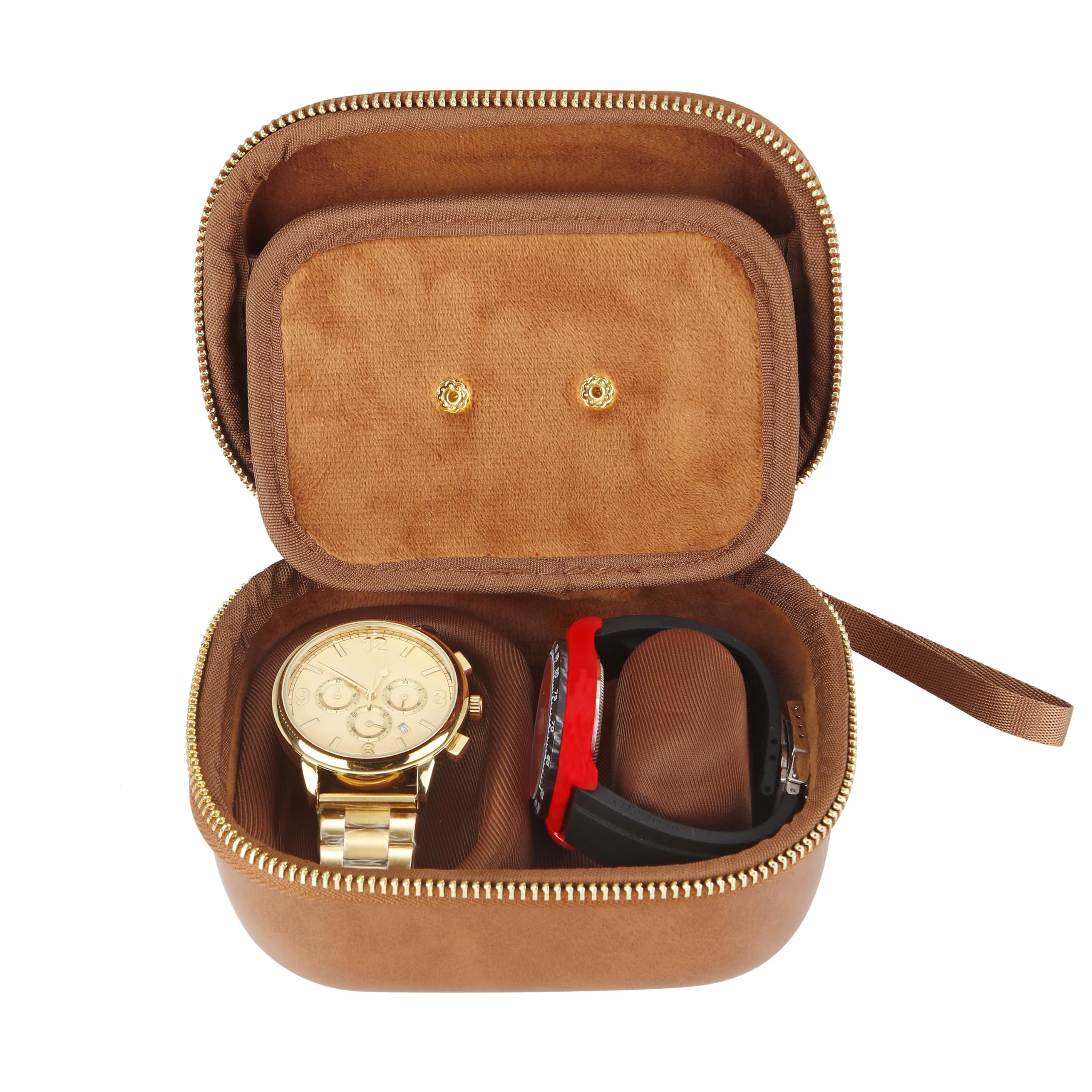 ITNXVKGES Watch Box, Luxury Leather Watch Case For Wristwatches and Smart Watches, Earbuds, Luxury Watch, Jewelry Box For Women/Men Birthday Day Gift Box