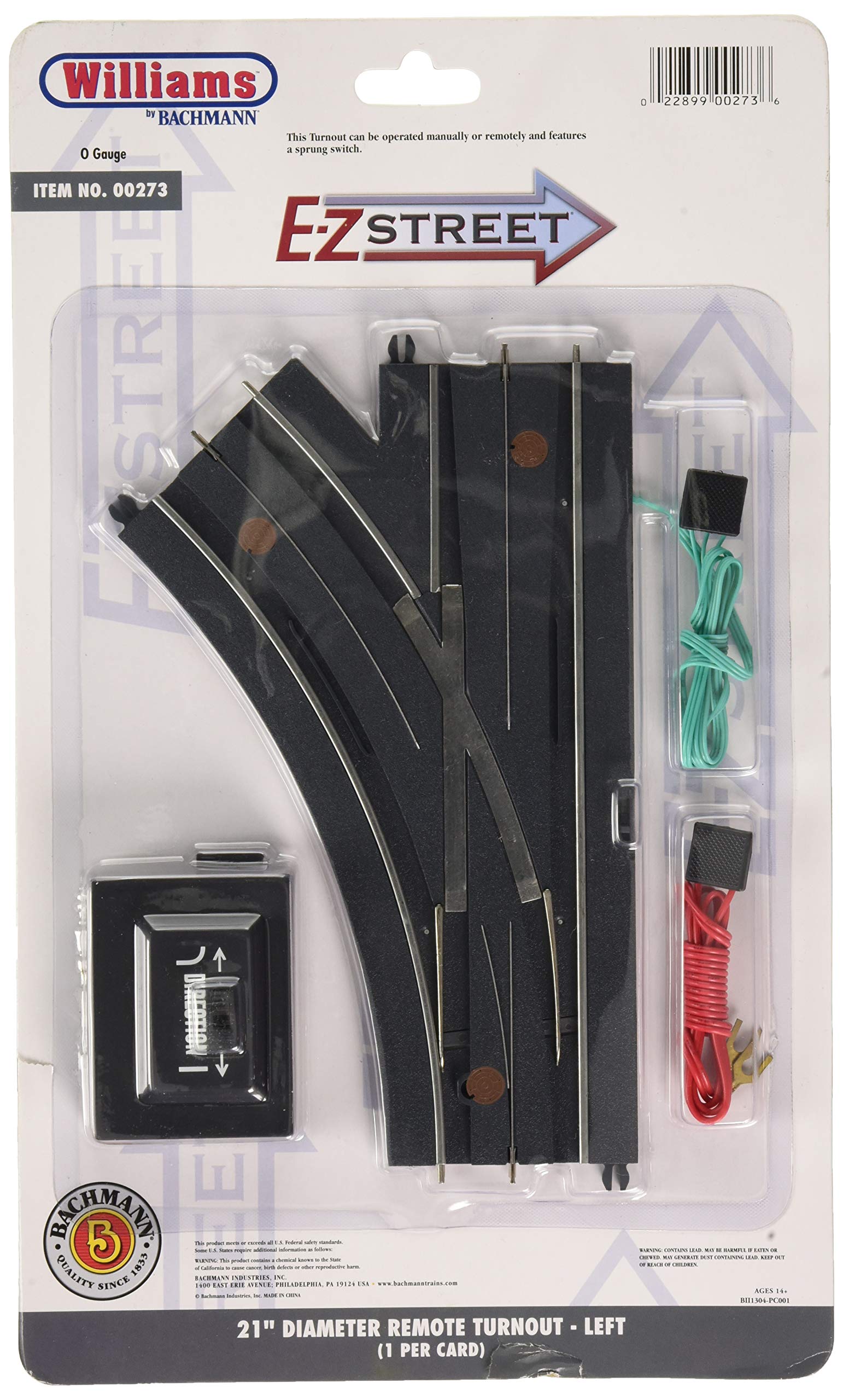Bachmann273 Industries E-Z Street 21" Diameter Remote Turnout Left O Scale Train Rolling Stock, One Size