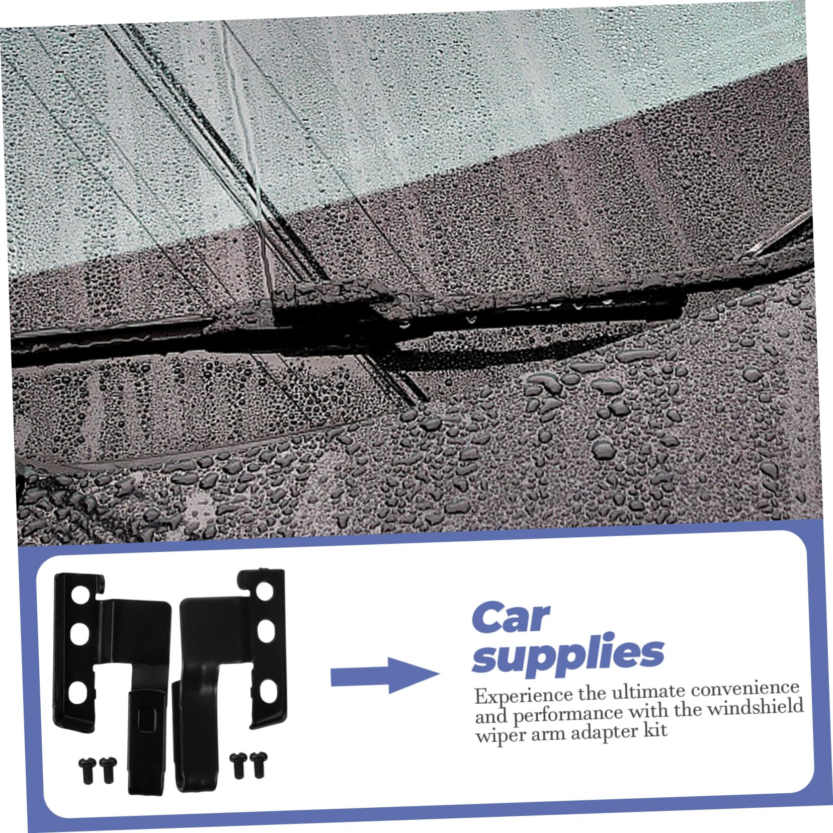 HAPINARY 2pcs Windshield Wiper Blade Adapter Mounting Kit Easy Installation for Various Car Models Includes Screws Visibility All Weather