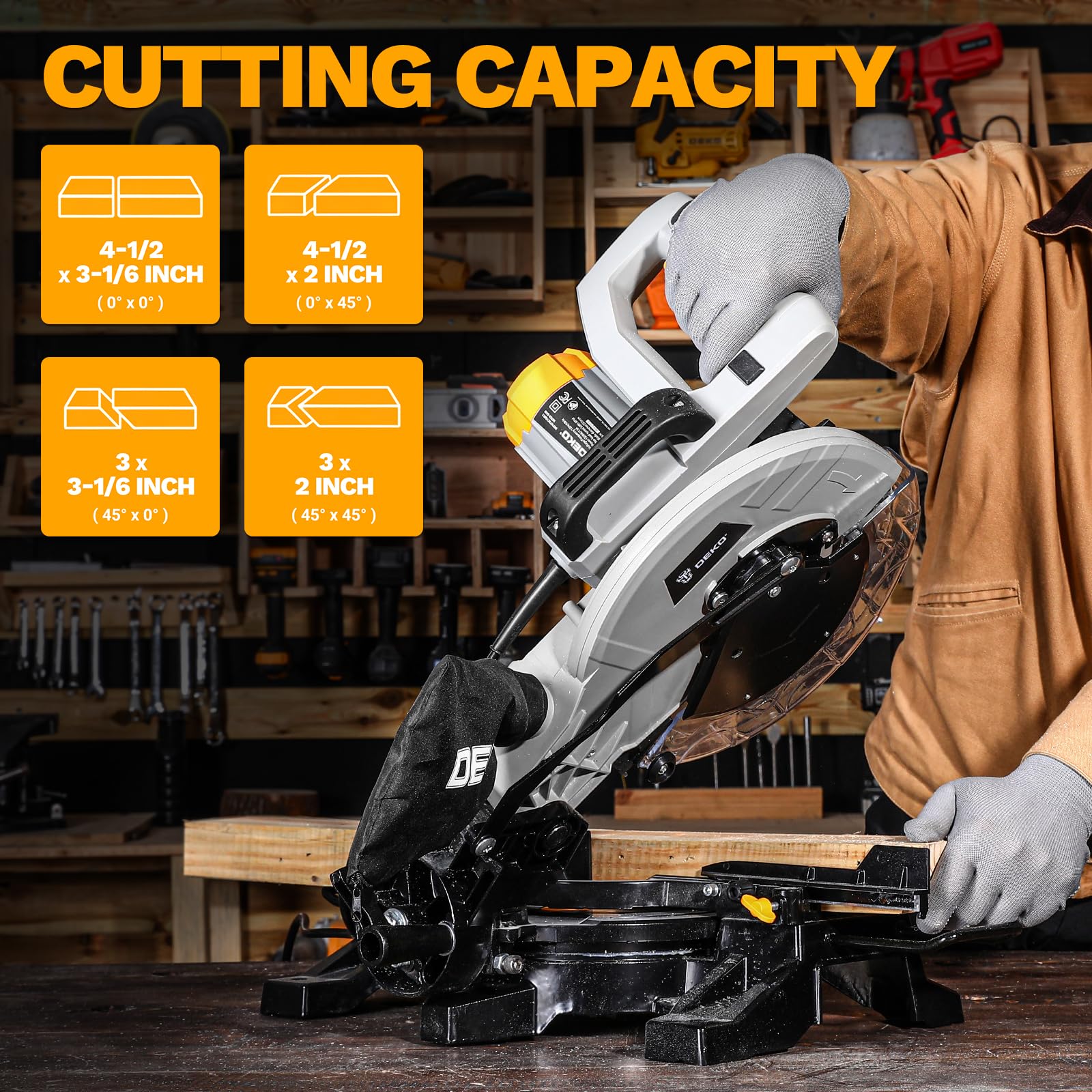 DEKOPRO 10" Compound Miter Saw - Precision Cutting -8