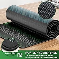 Vista 4 de Alfombrilla de mouse KTRIO Excel Shortcuts con tela de microtejido inmejorable, alfombrilla extendida con bordes cosidos, base antideslizante