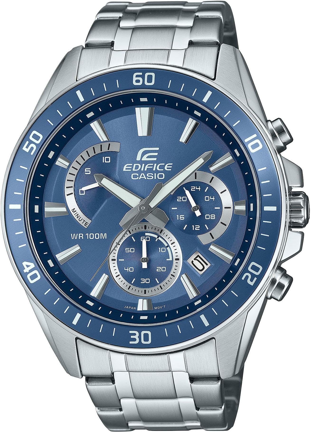 Casio Edifice Men's Stainless Steel 100M Blue/Dark/Light Bracelet Watch - W17411 Efr-552D-2Avuef