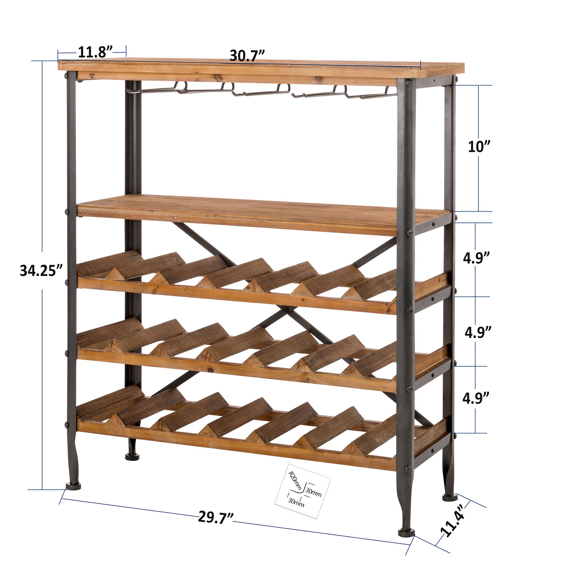 Buy Glitzhome Wood Wine Rack 5Tier Free Standing Floor Display Wine