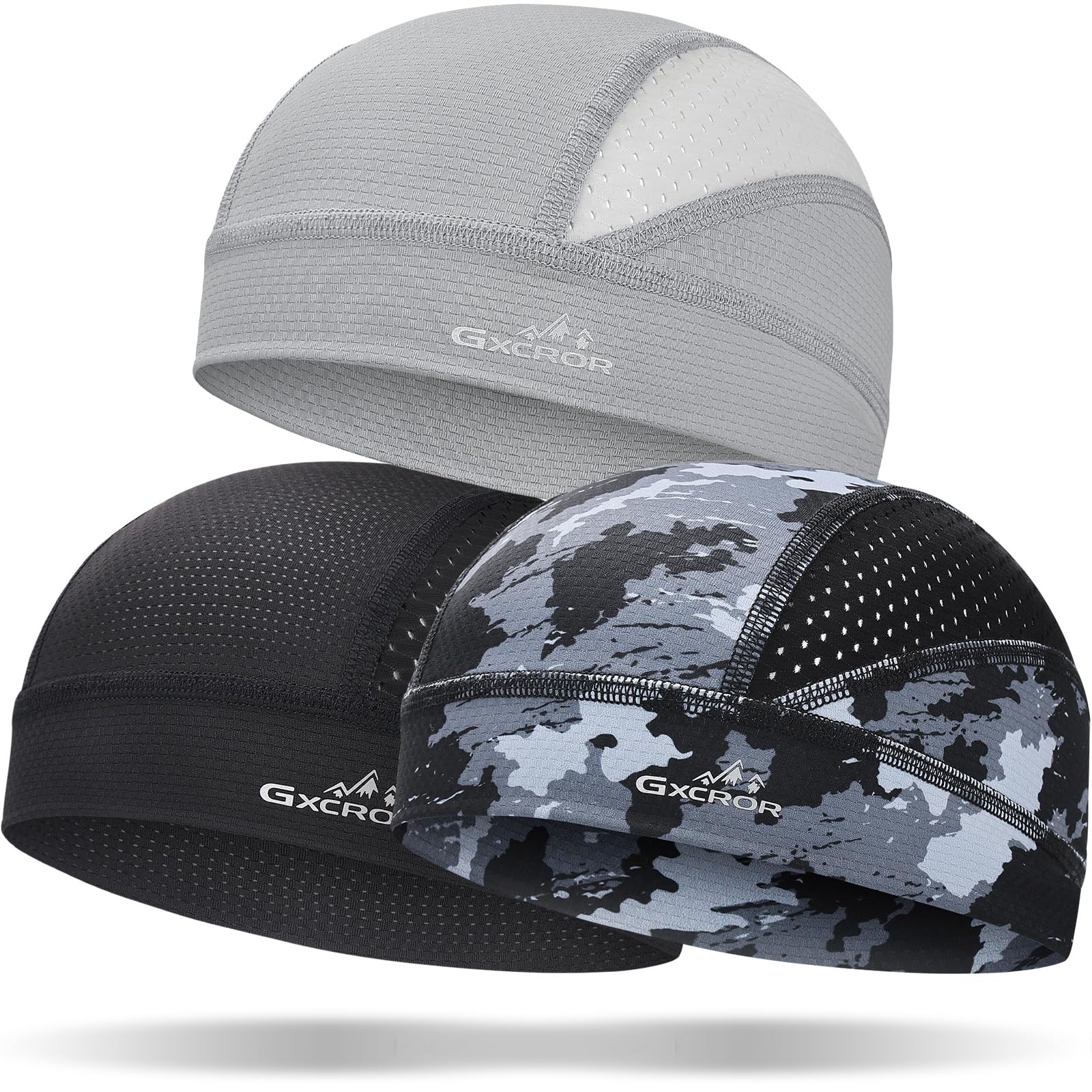 GXCROR Cooling Skull Cap for Men Women Sweat-Wicking Breathable Mesh Liner for Helmets, Summer Cycling Motorcycle