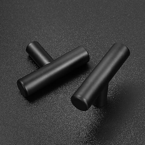 Miniatura 5 de Paquete de 30 pomos para gabinete, color negro mate, pomos de cajón de acero inoxidable de 2 pulgadas de longitud total para armarios, armarios,