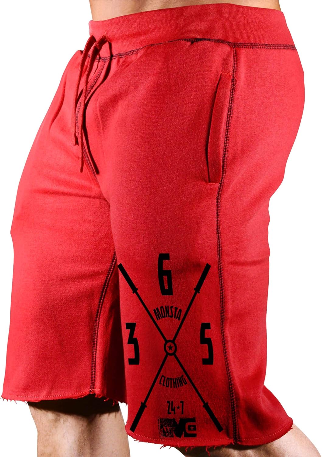 Monsta Clothing Co. Men's Bodybuilding Workout (24-7-365) Gym Sweat Shorts