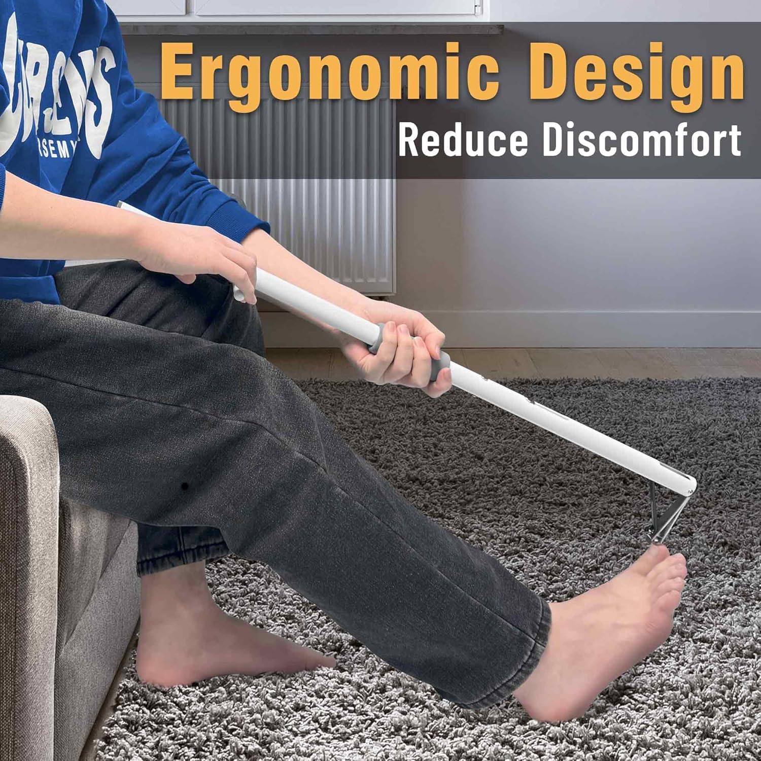 Cortaúñas de mango largo, apertura ergonómica de mandíbula ancha, ideal para uñas gruesas, personas mayores, personas con sobrepeso, personas con artritis, cortaúñas de fácil alcance (XS-16/40 cm)