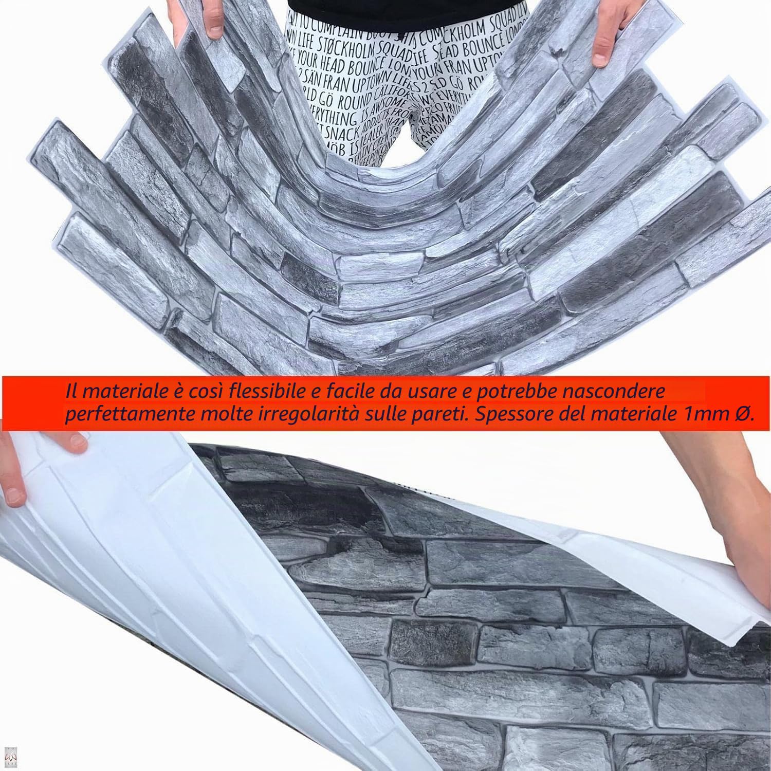 EURODECO | Pannelli decorativi da parete 3D 4 m² effetto pietra, 10 pezzi, pannelli da parete, rivestimento murale, pannelli da soffitto, rivestimento in PVC, piastrelle finte per tatuaggi da parete