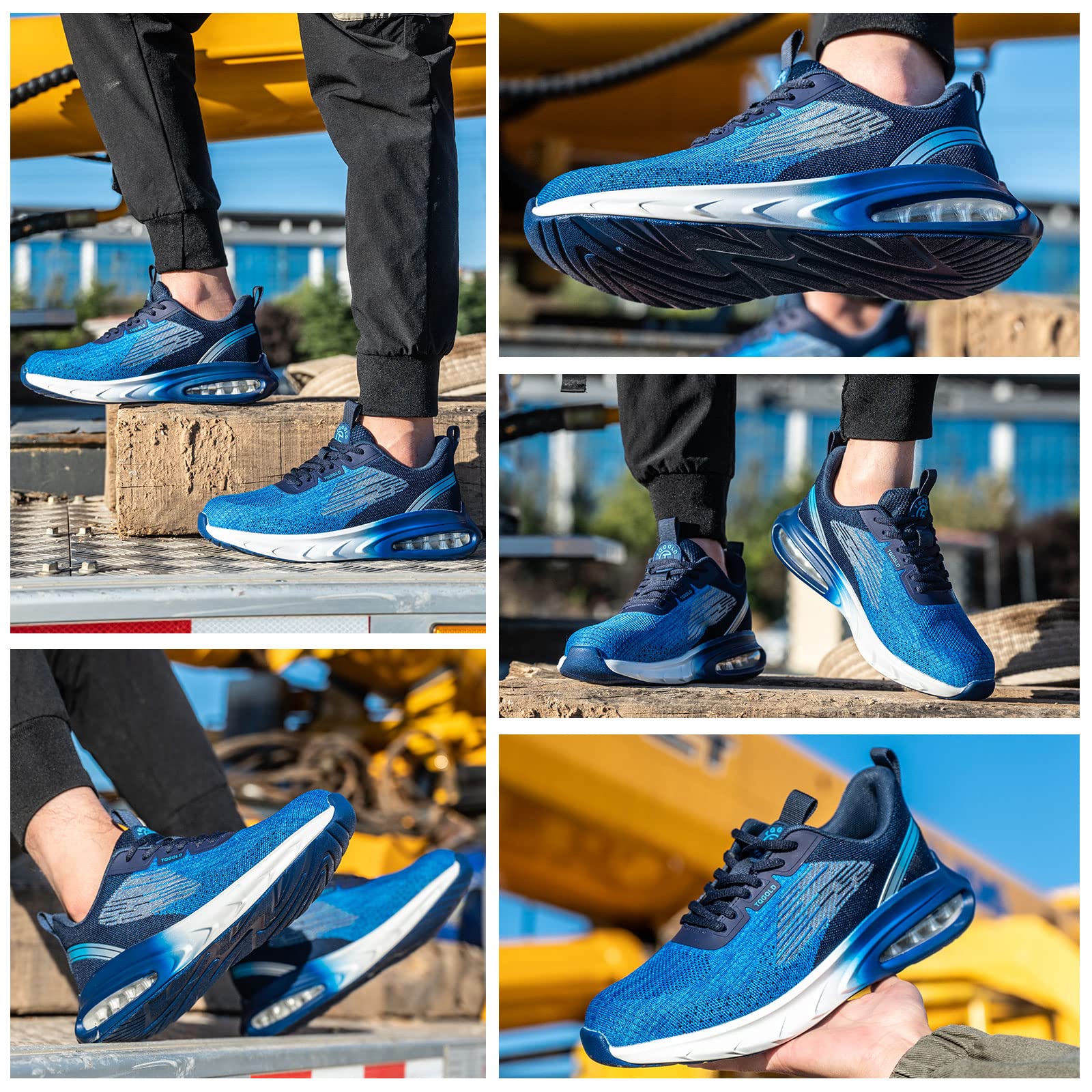 TQGOLD Scarpe Antinfortunistiche Scarpe da Ginnastica Unisex Leggere Antiperforazione Punta in Acciaio Comode Scarpe Sicurezza