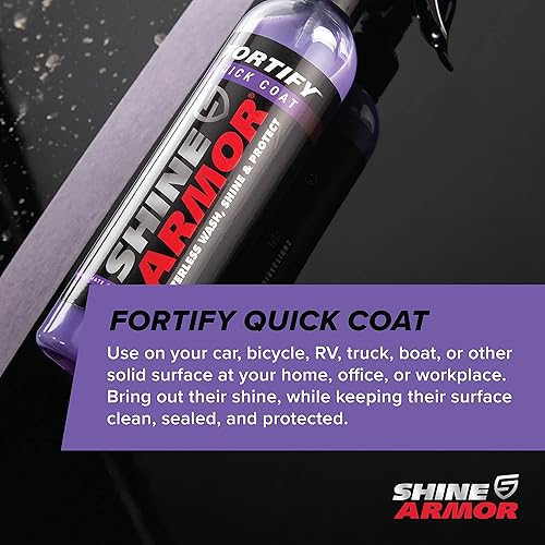 Miniatura 7 de SHINE ARMOR Fortify Quick Coat – 3-in-1 Ceramic Coating Spray (8oz) Waterless Wash, Shine & Protection Streak-Free, Hydrophobic Car Wax for