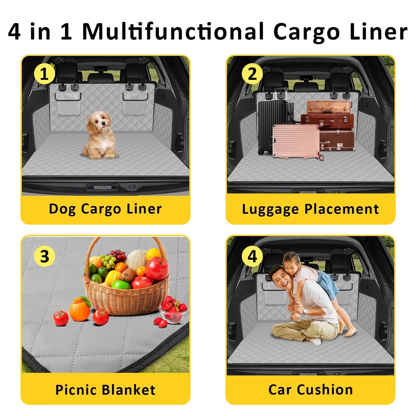 Cubre Maletero Coche Tapete para Maletero de Perro, Funda Universal para Asiento de Coche, Impermeable, Antideslizante, 183 x 104 cm