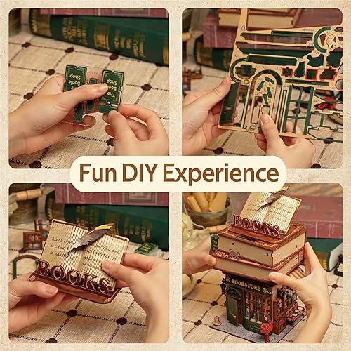 Miniatura 5 de Tonecheer Kit de modelo de casa de muñecas de escritorio de rompecabezas 3D, decoración del hogar, apertura automática de tapa, almacenamiento de