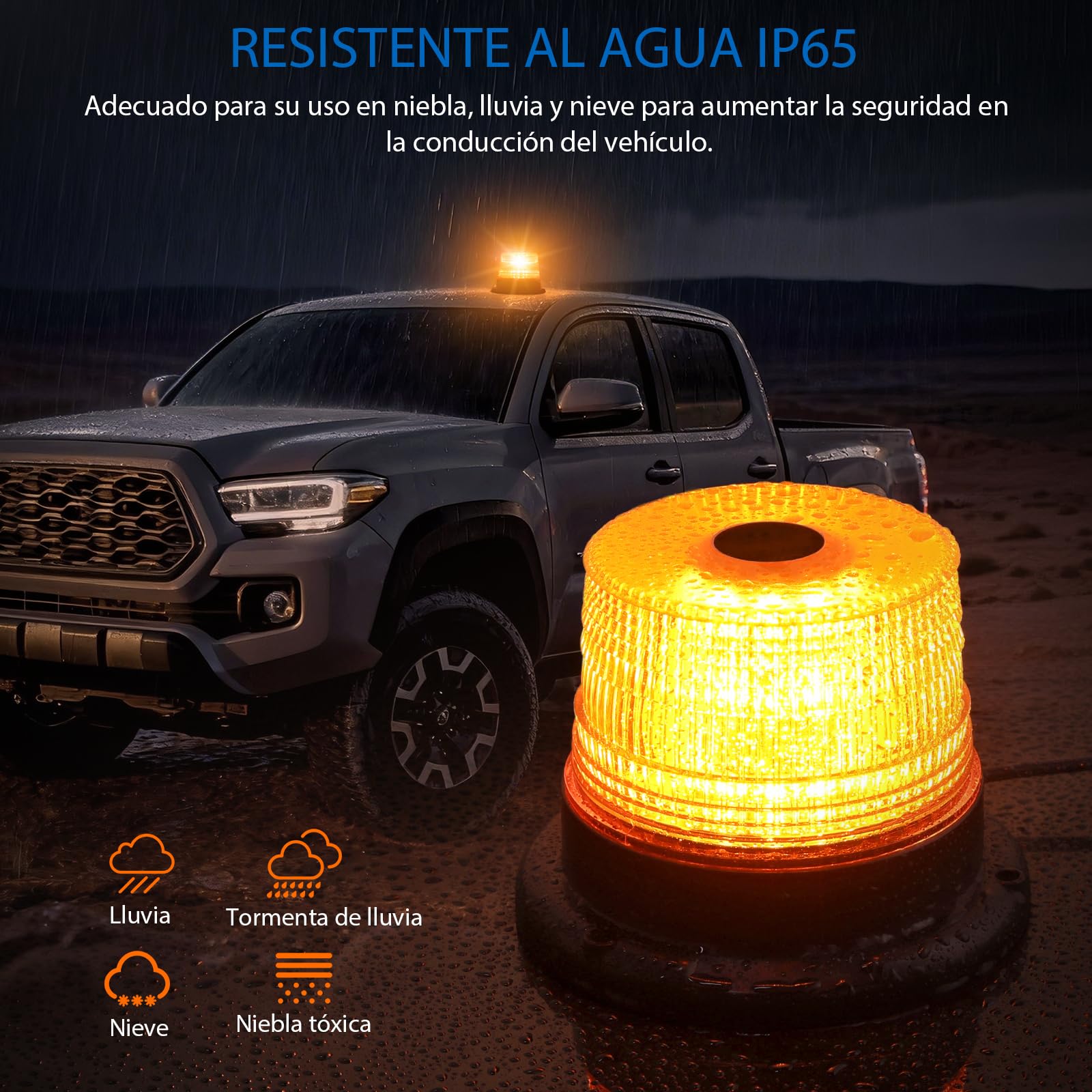 Luz de advertencia 40LEDs 7 Modos + pilotos traseros remolque E13