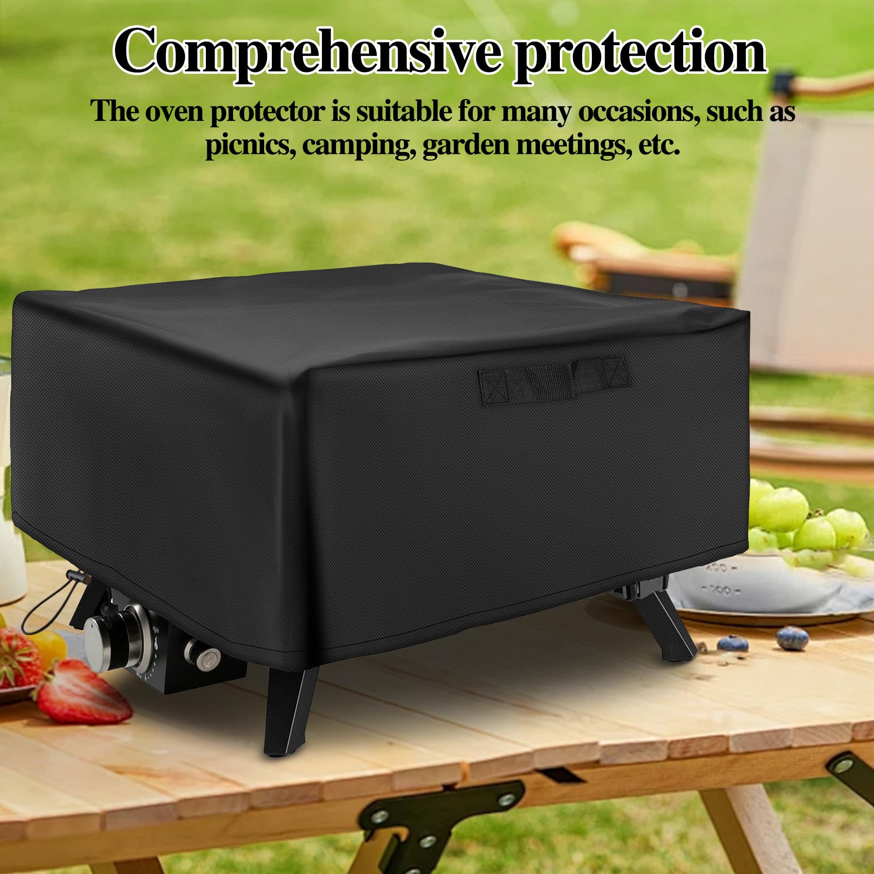 Cubierta para horno de pizza Cozze 90347 de 17 pulgadas, 62 x 62 x 28 cm, funda impermeable para horno de pizza, accesorios para horno de pizza, cubierta de tela Oxford 420D, doble cordón