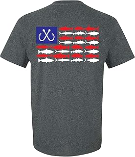 Patriotic Salt Water Fish American Flag USA Saltwater Fishing Outdoors Men's Short Sleeve T-Shirt
