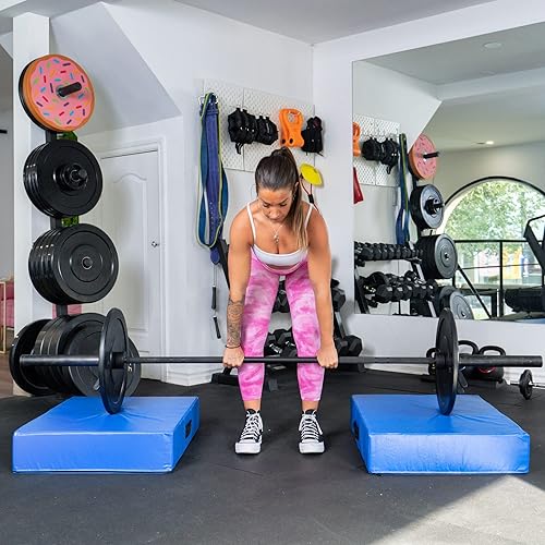 Miniatura 7 de PRISP Almohadillas silenciadoras para levantamiento de pesas, par de alfombrillas protectoras para pesas