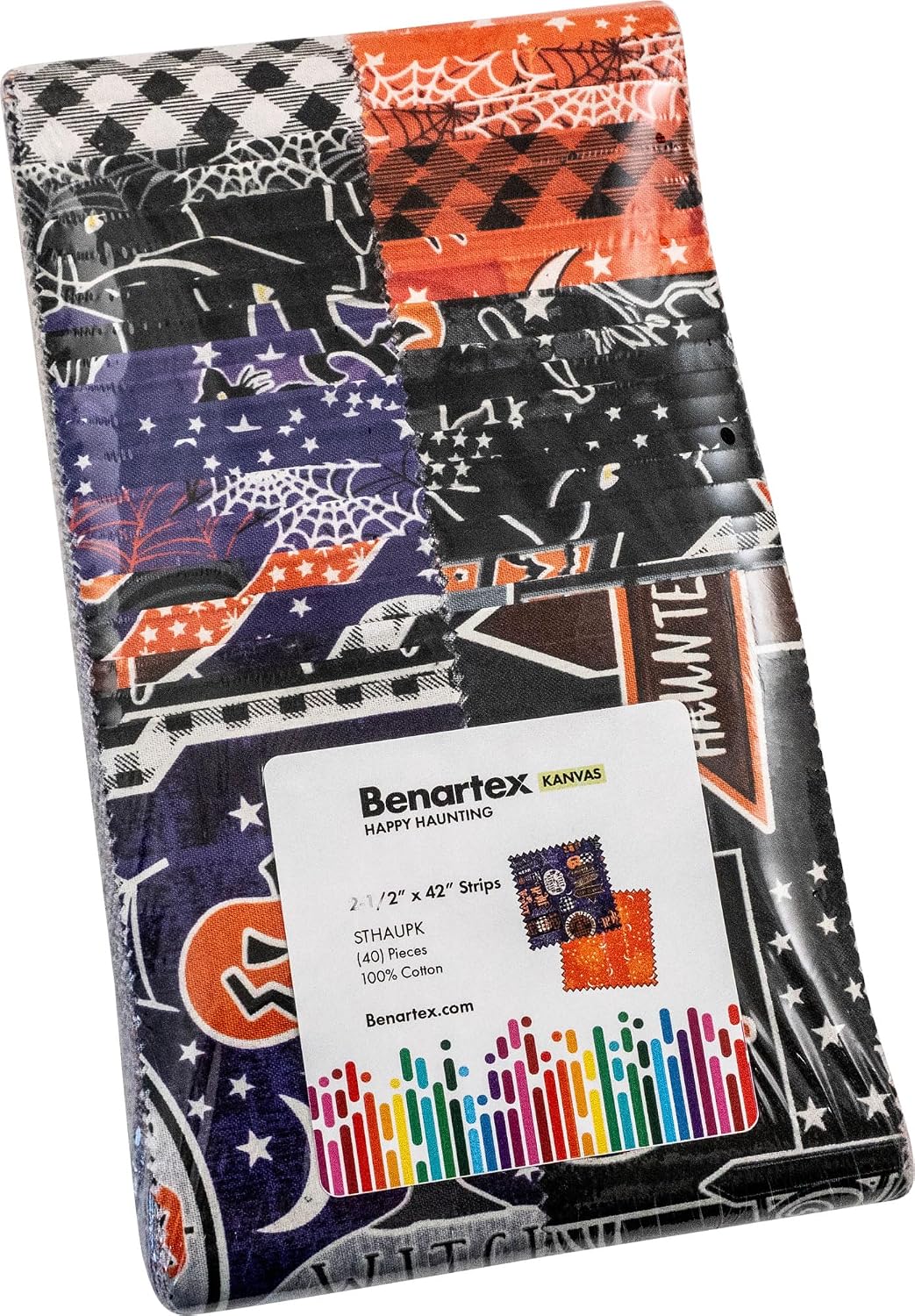 Kanvas Studio Happy Haunting Strip-Pies 40 2.5-inch Strips Jelly Roll Benartex