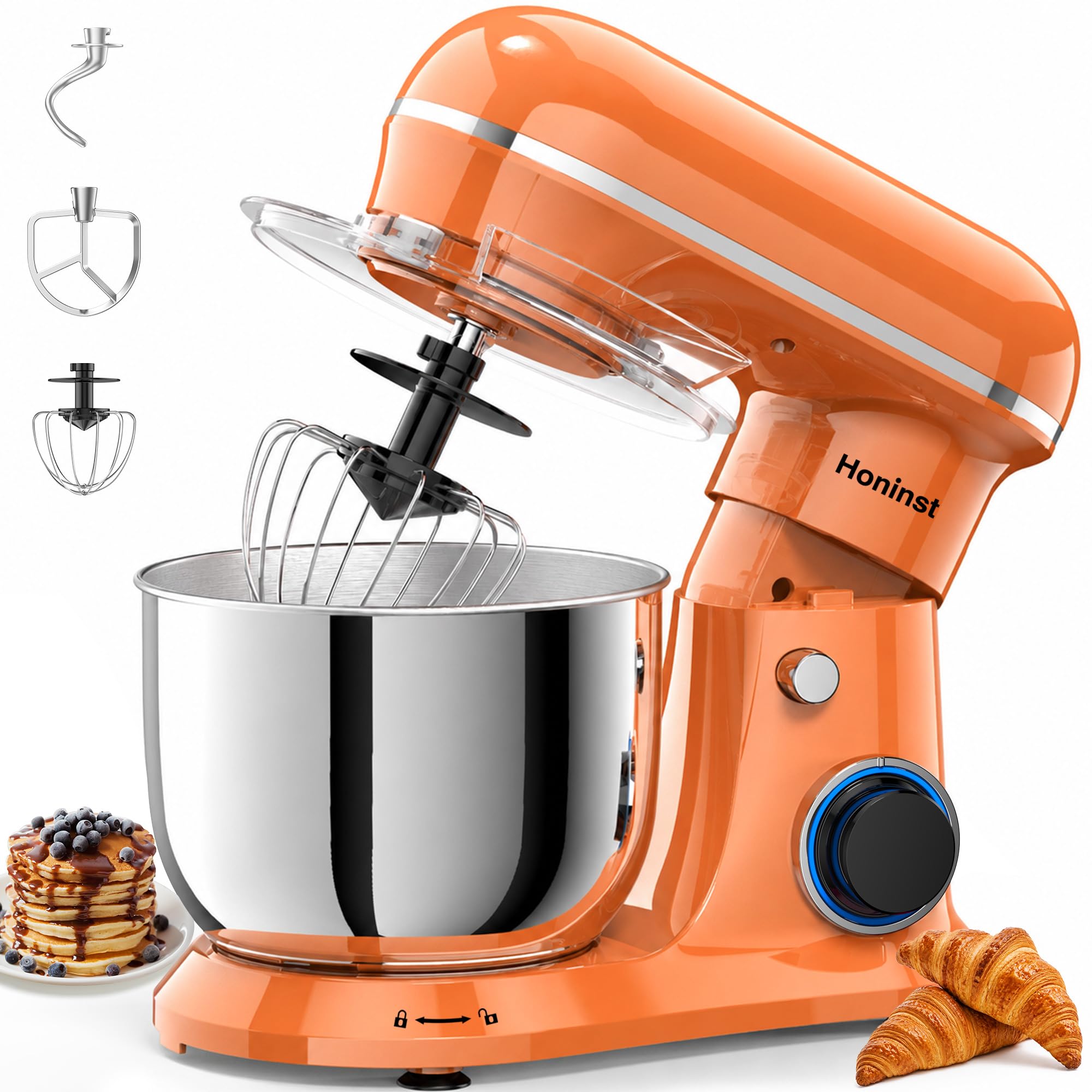 Honinst 4QT Electric Stand Mixer, 10-Speed Tilt-Head Compact Kitchen Mixer