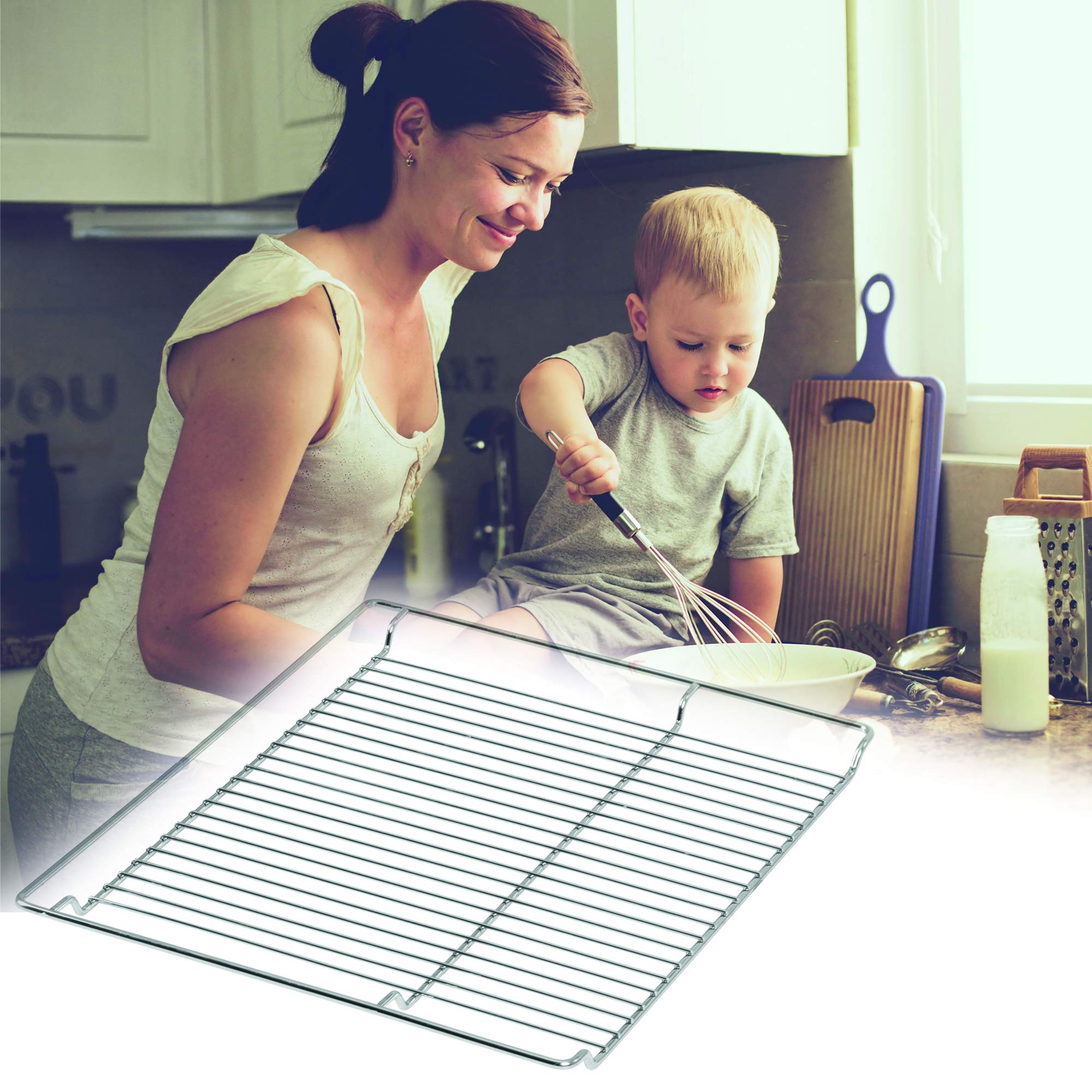 ICQN Rejilla para Horno 46,5 x 37,5 cm, Parrilla Metálica Compatible con Siemens, Bosch, Constructa y Amica