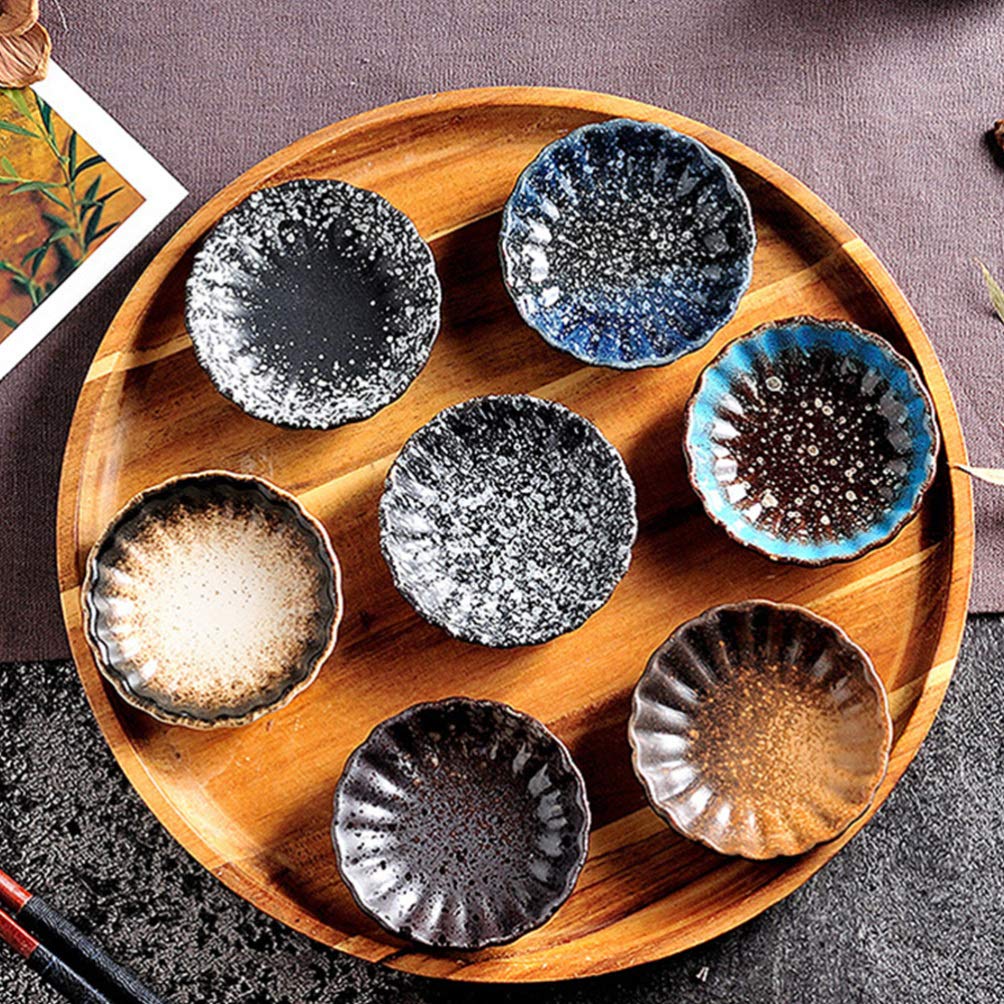 Plat à Trempette en Céramique Japonaise 5pcs, Motif Créatif Unique