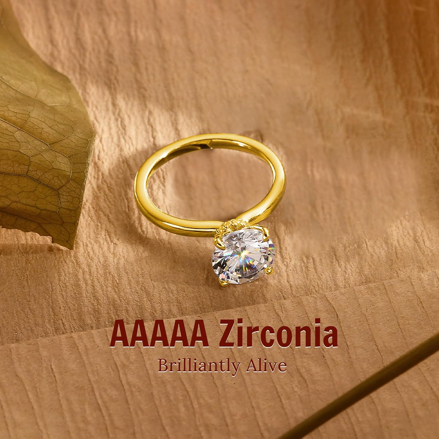 2CT Sterling Silver Engagement Rings AAAAA Cubic Zirconia CZ Wedding Promise Bands For Women Round Solitaire Simulated Diamond Silver/Gold Size 5-10 - Image 6