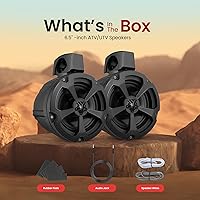 Vista 9 de Pyle Dual parlante marino de 6.5 pulgadas, impermeable, con sonido estéreo de rango completo, 120 W, color negro, (2 unidades), Blanco