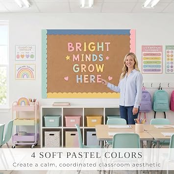 Beautiful Scalloped Bulletin Board Borders for Classroom Decor - 84 Strips