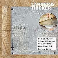 Vista 2 de Oxdigi Rollo de azulejos de vinilo grueso autoadhesivo con patrón de espiga, suelo de tablones de madera, impermeables, fáciles de instalar, madera