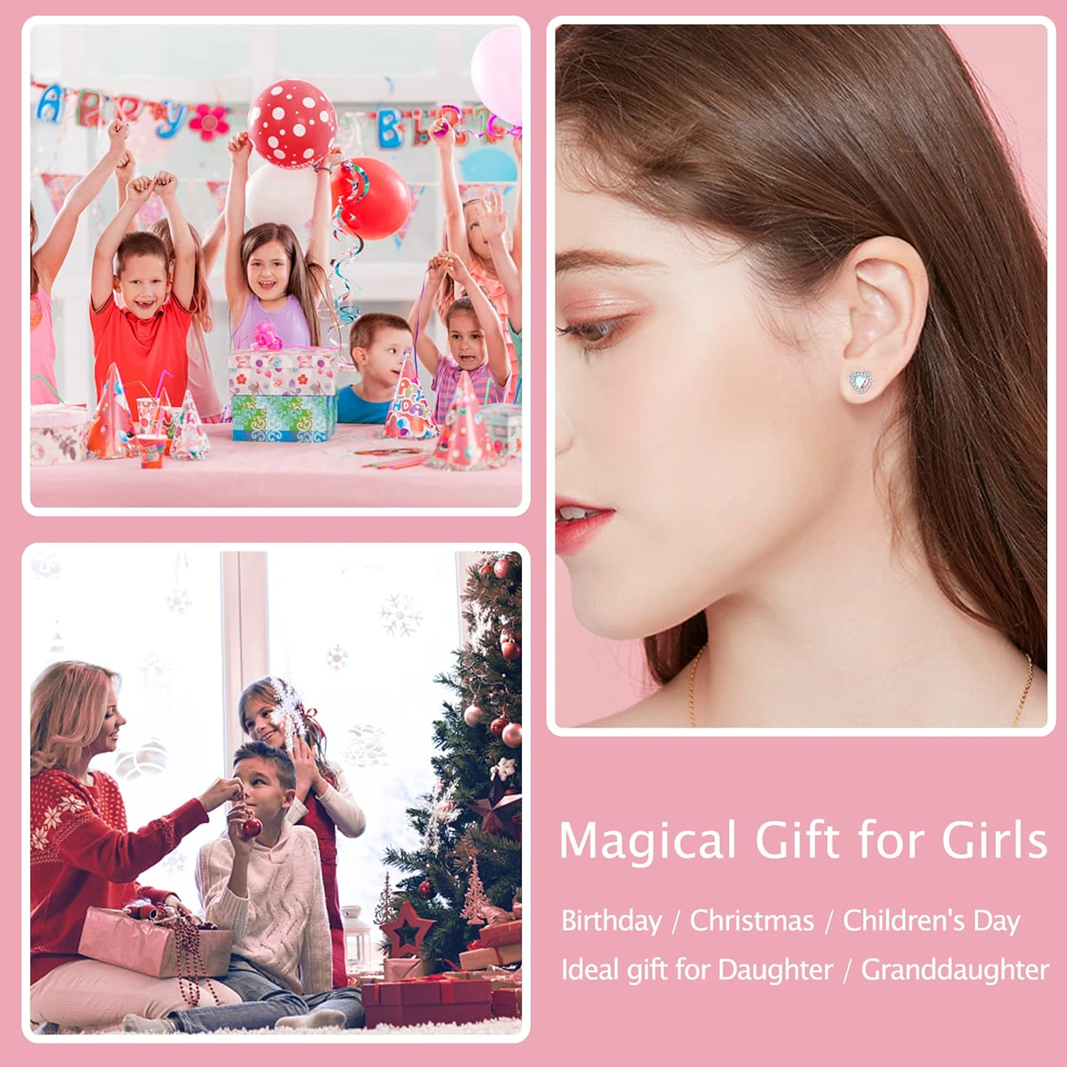 Hypoallergenic Screw Back Earrings for Girls Women Surgical Steel Earrings Cute Girls Earrings Set For Sensitive Ears10 Paris Colorful CZ Flower Butterfly Stud Hoop Earrings - Image 7