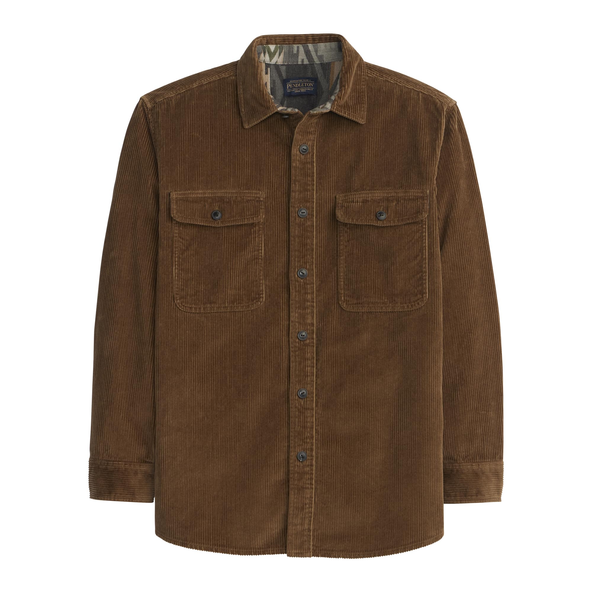 Pendleton Belmont Corduroy Shirt for Men, 100% Cotton Long Sleeve with Pockets DoubleSoft Chamois Lining