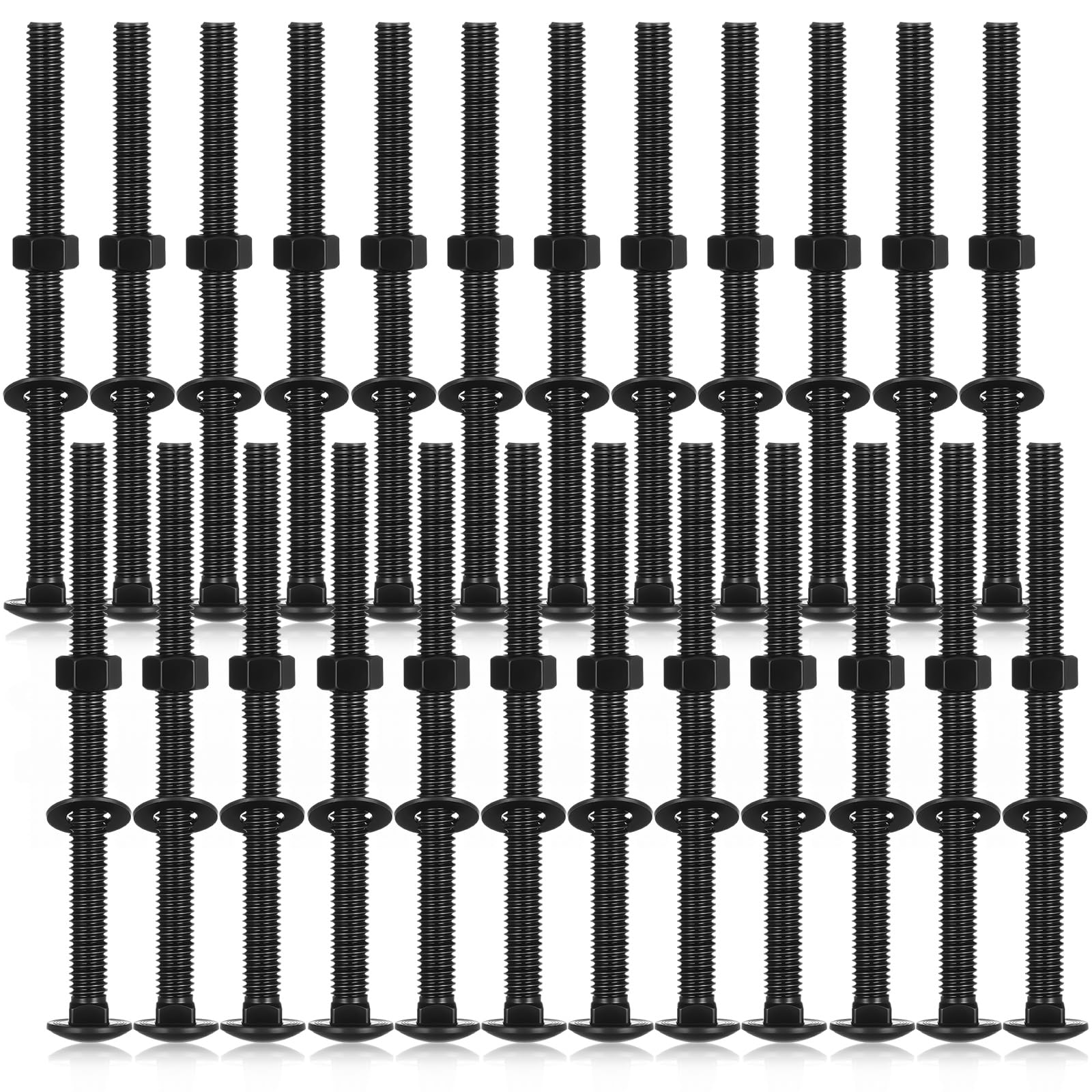 Zonon 25 Sets 1/4-20 x 4 Stainless Steel Carriage Bolts and Nuts Kit Round Head Square Neck Carriage Bolts Screws and Hex Nuts and Flat Washers,