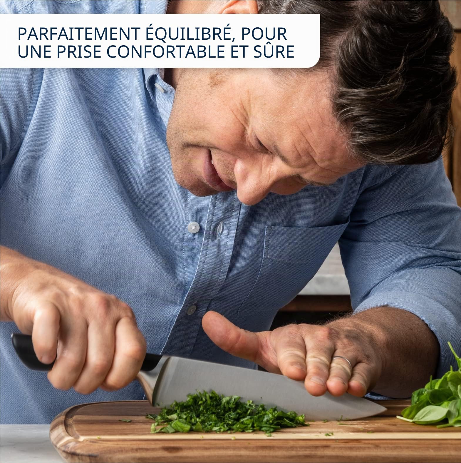Tefal Jamie Oliver K267S656 Jeu de Couteaux, Acier inoxydable, Bois, Marron, Noir, 7 Pièces