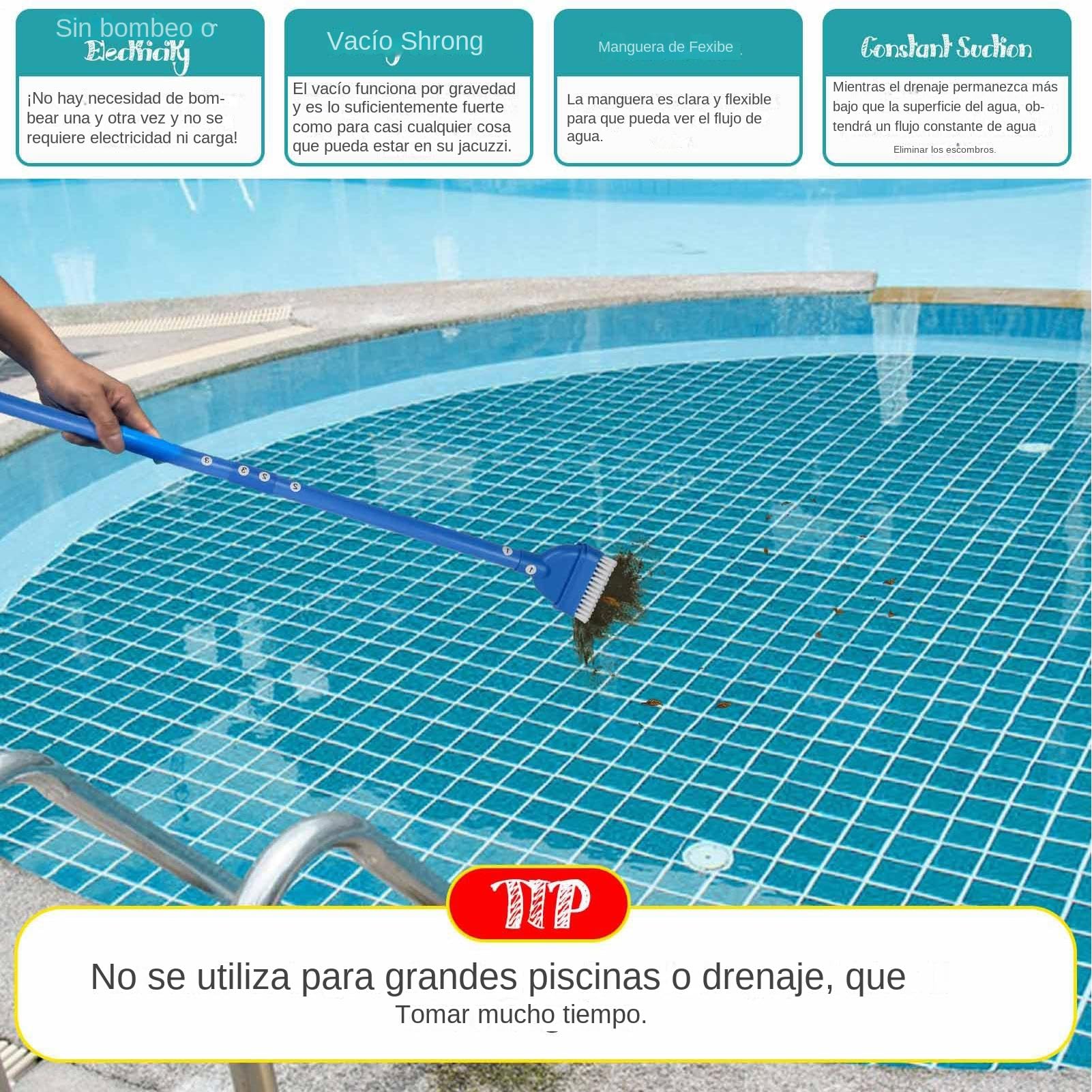 Aspirador - Aspirador para Piscinas Sin Cable - Herramienta De Limpieza Segura Y Eficiente con Diseño Ergonómico para Eliminar Algas Suciedad Y del
