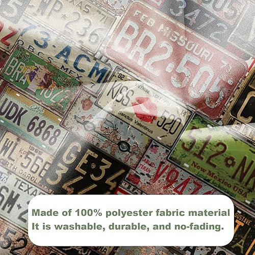 Miniatura 4 de Cortina de ducha con diseño retro de camión americano, para garaje, tela con temática de granja de campo, para hombres y niños, juego de decoración