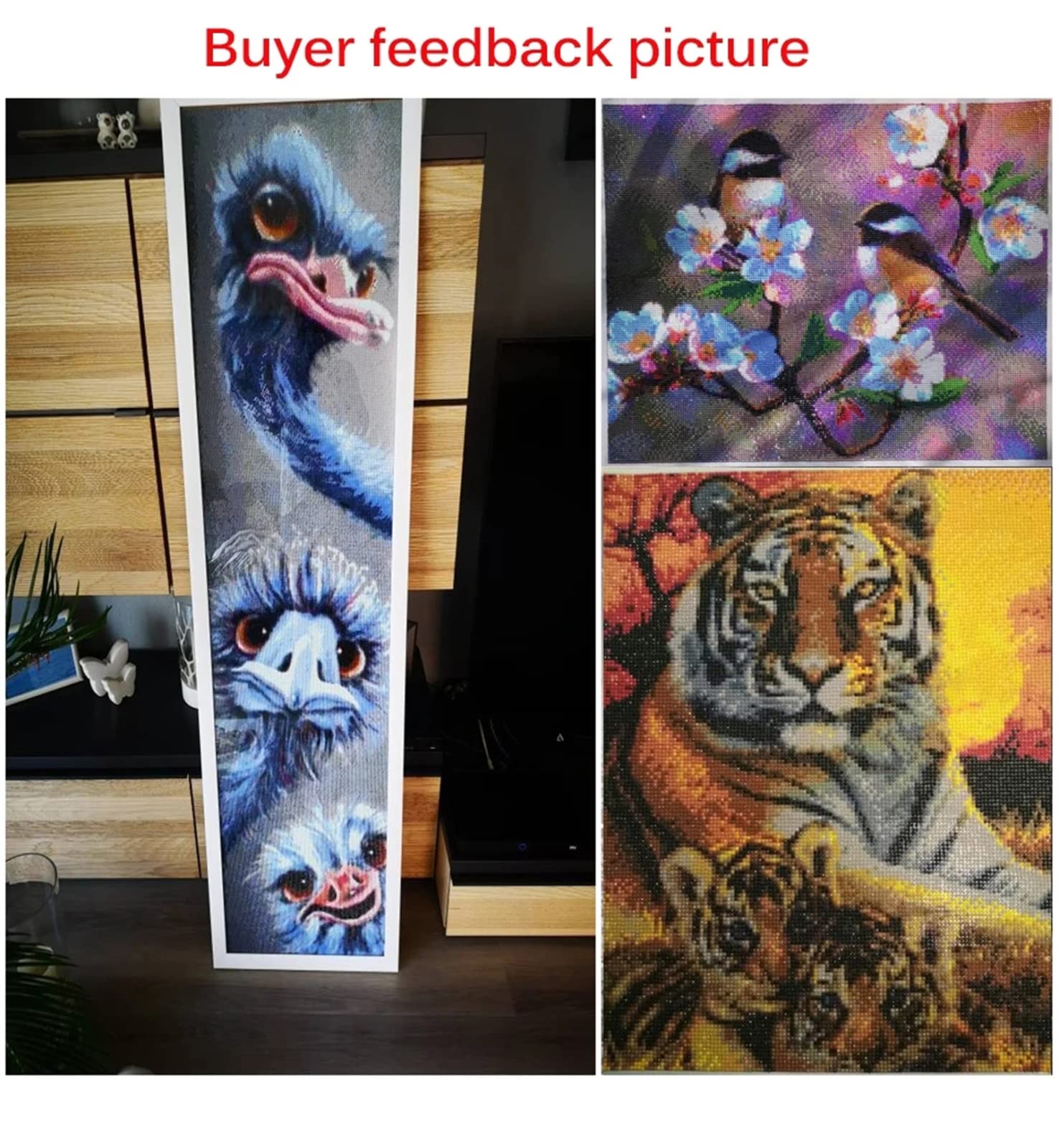 Diamond Painting XXL 90x30cm - 5D DIY Waldtier Tiger Mit Eckigen Steinen