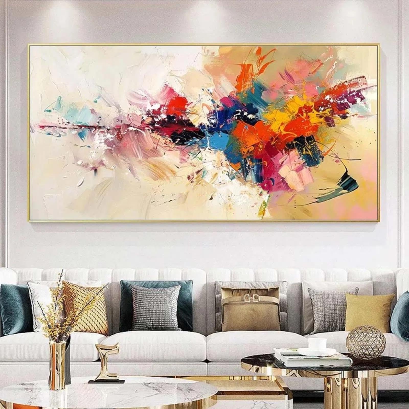 Cuadros Decoracion Salon Mujer Hombre Beso Abstracción Lienzos Decorativos 160x85cm Cuadro Sobre Lienzo Moderno Dormitorio Cuadros Pared Tríptico 5 Piezas Wall Art Prints Grande XXL EA160x85-2279