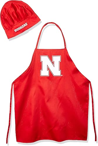 Pro Specialties Group NCAA Nebraska Cornhuskers - Sombrero y delantal de chef para hombre, logotipo del equipo a todo color, talla única