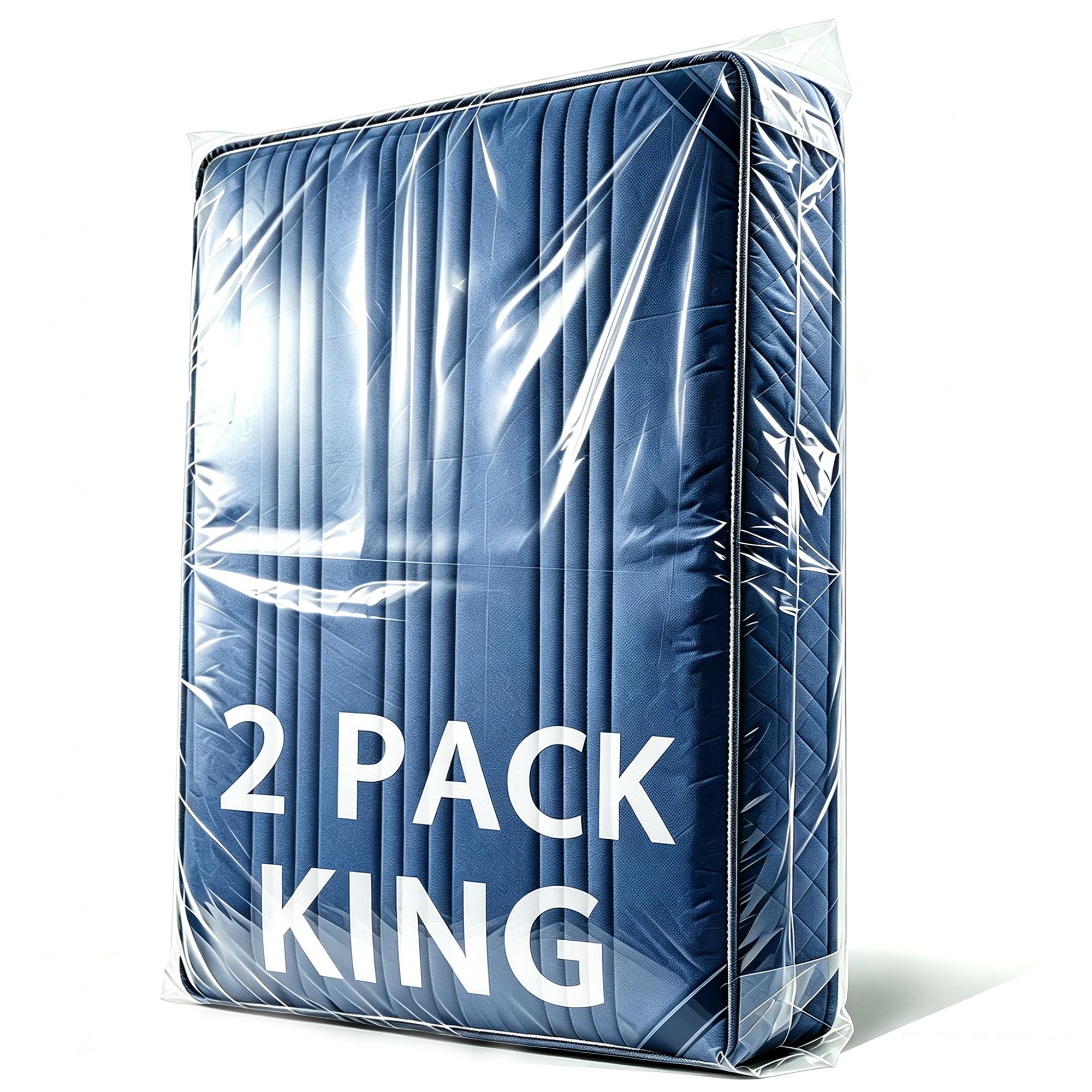 Oumaru Pack of 2 Mattress Bag for Moving and Storage, 2 Mil Heavy Duty Bed Mattress Cover, Tear Resistant & Waterproof Mattress Protector for Moving, Storage & Travel (Super King)