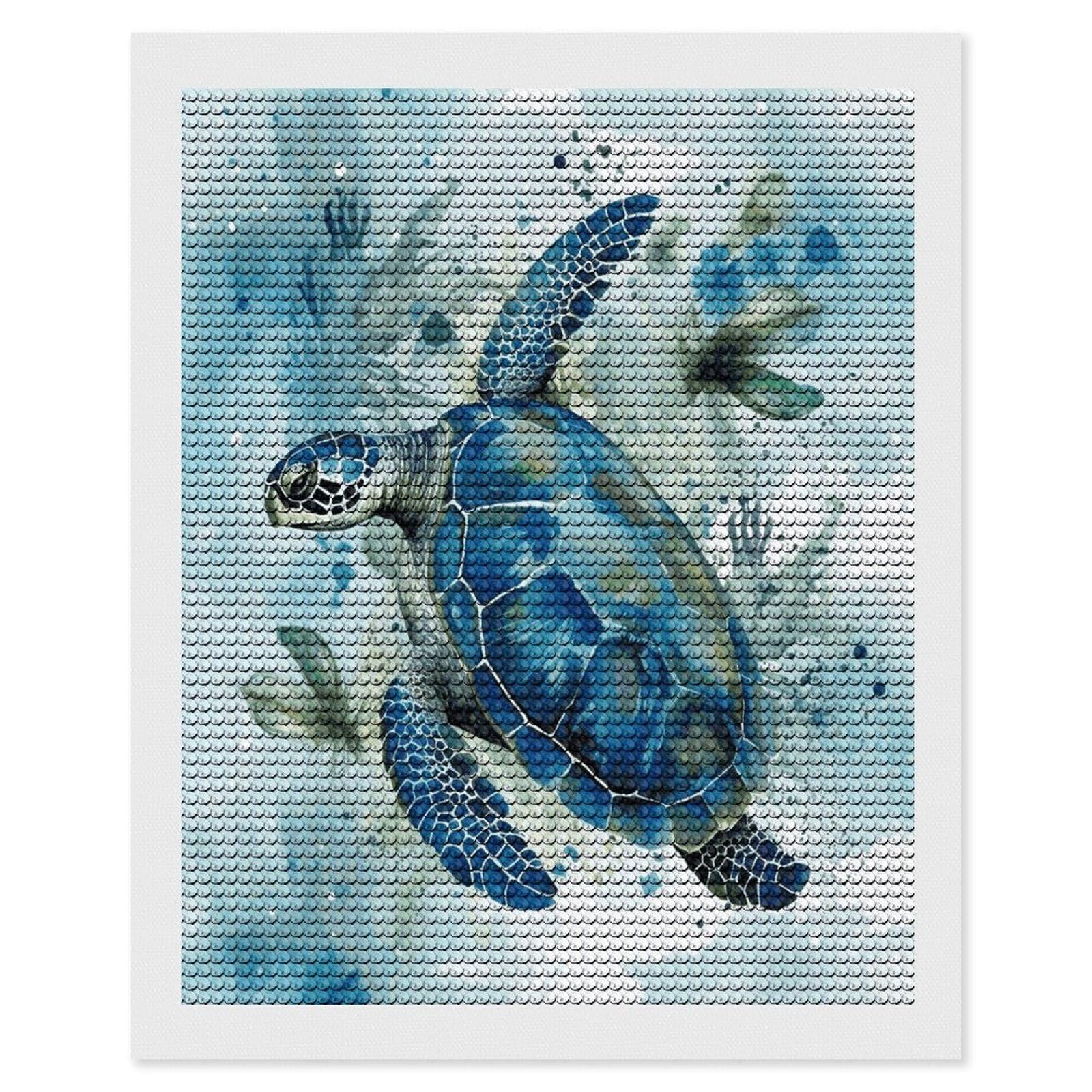 LDGSUPH Sea Turtle-Blue Diamond Painting Kits for Adults Paint with Diamond Pictures Art DIY Full Drill Diamond Dots Painting Personalized Diamond Photo for Home Wall Decor Gift 16"x20"